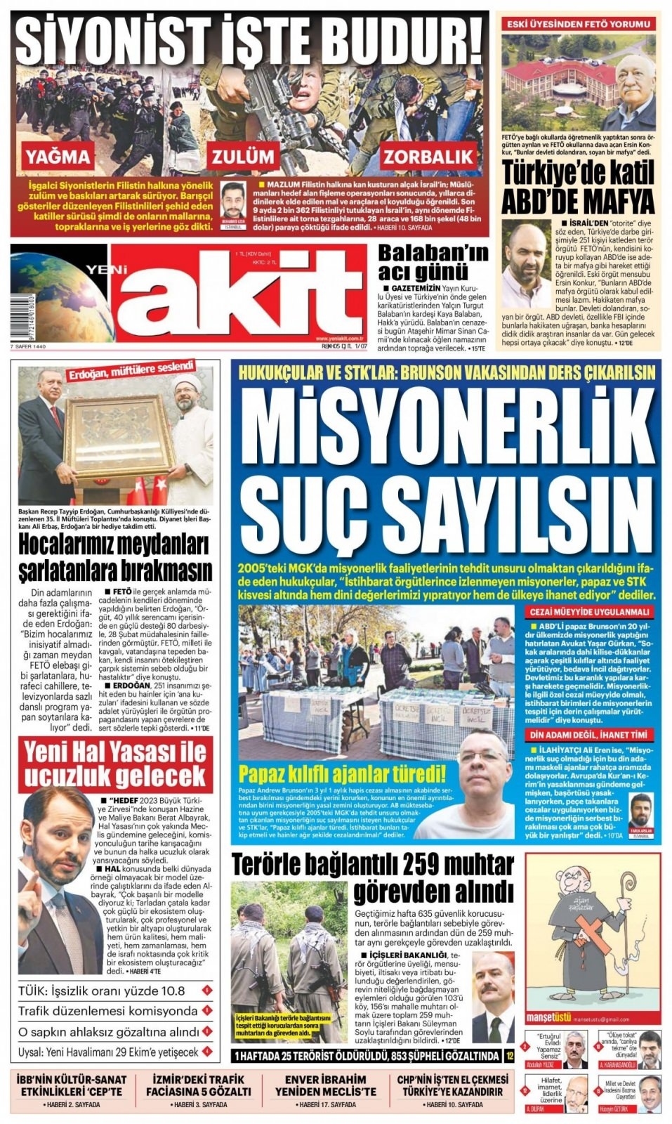 16 Ekim 2018 gazete manşetleri 6