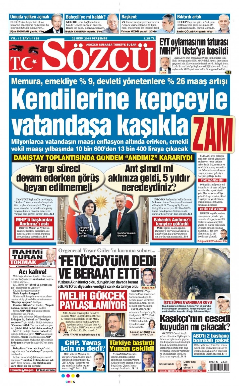 25 Ekim 2018 gazete manşetleri 11