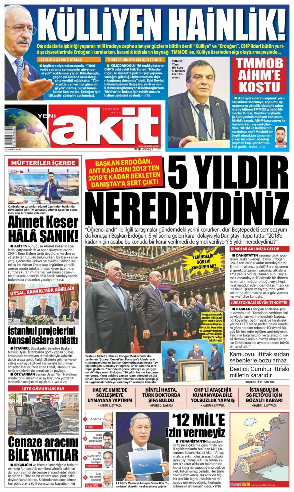 25 Ekim 2018 gazete manşetleri 6