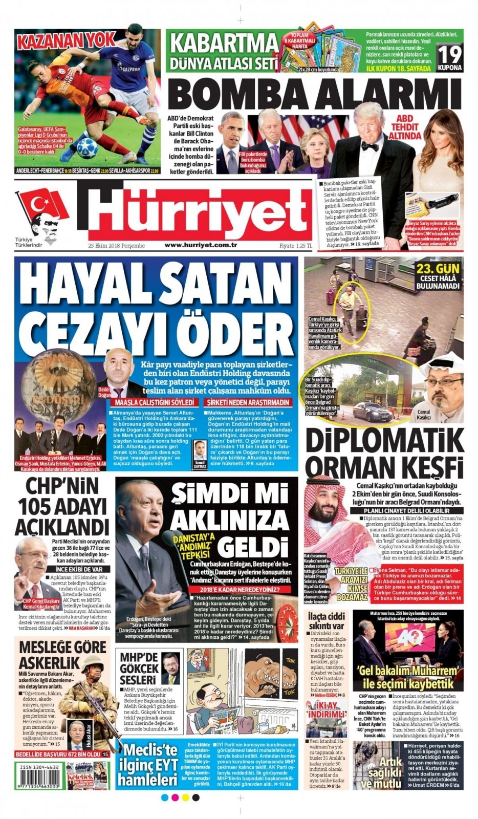 25 Ekim 2018 gazete manşetleri 7