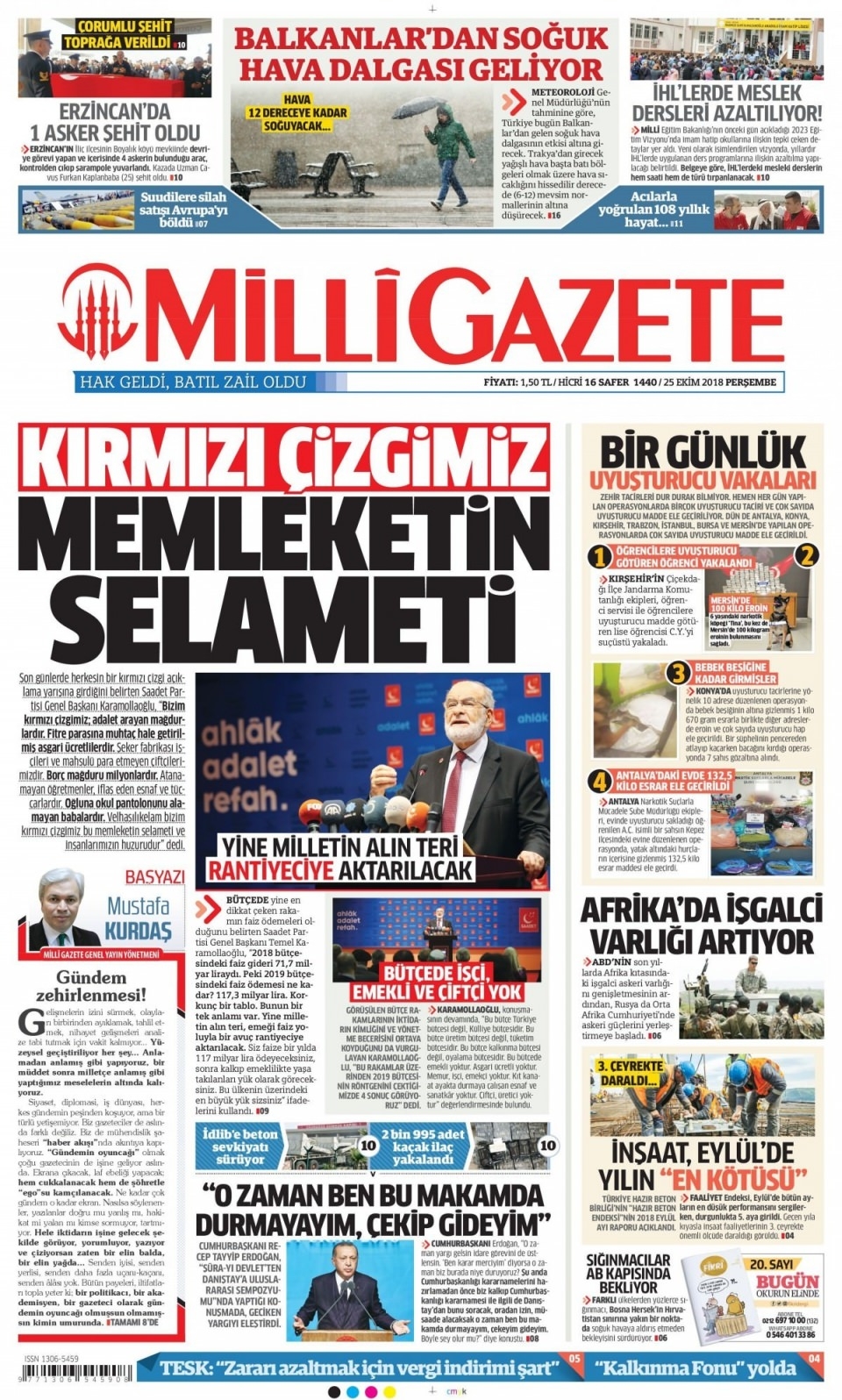 25 Ekim 2018 gazete manşetleri 9