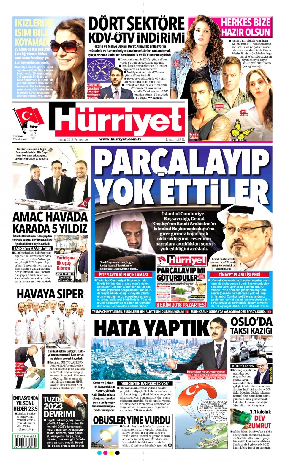 1 Kasım gazete manşetleri 1