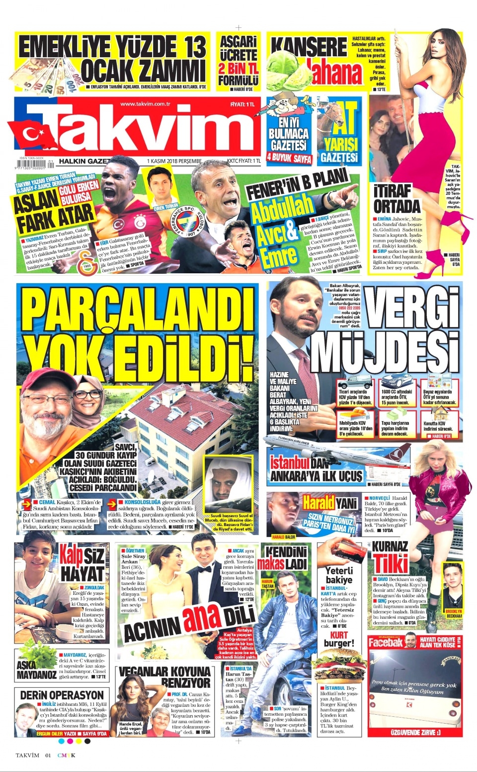 1 Kasım gazete manşetleri 11