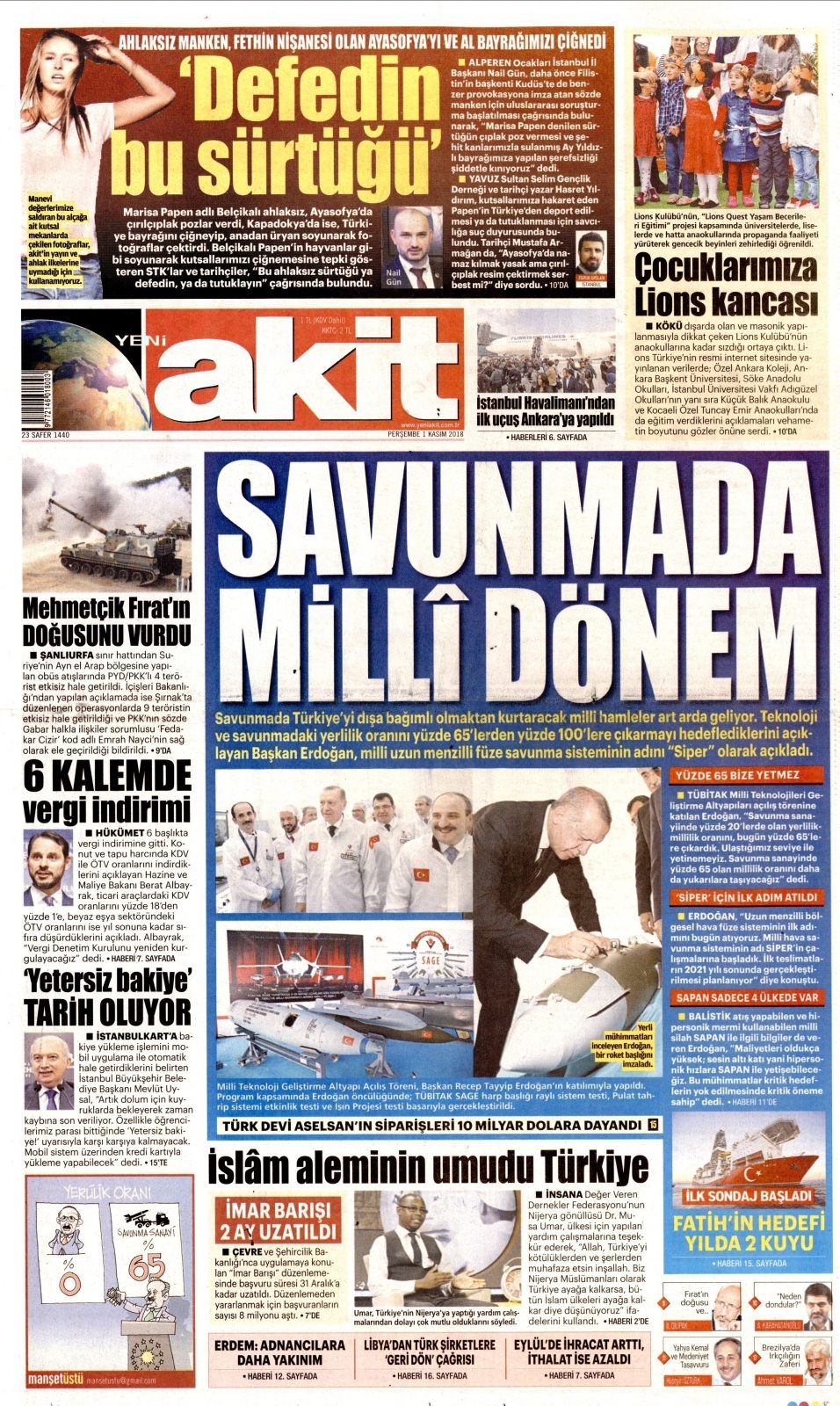 1 Kasım gazete manşetleri 13