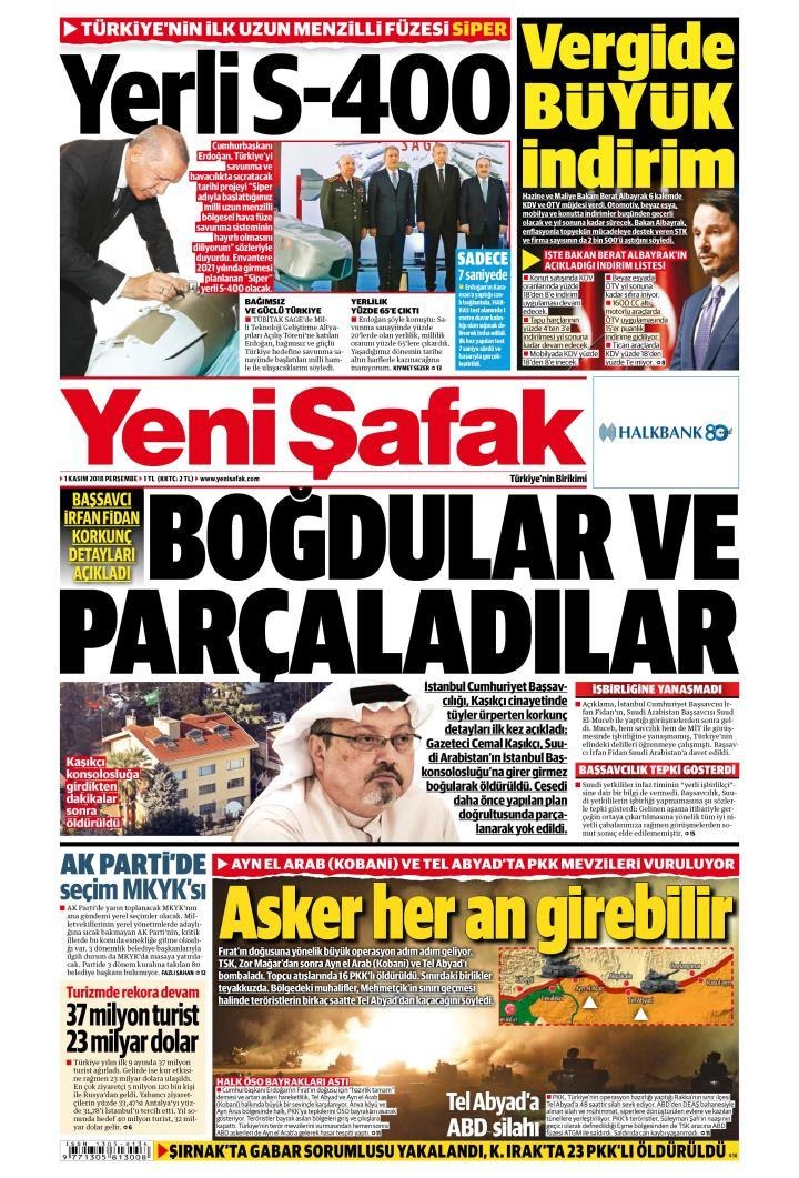 1 Kasım gazete manşetleri 3