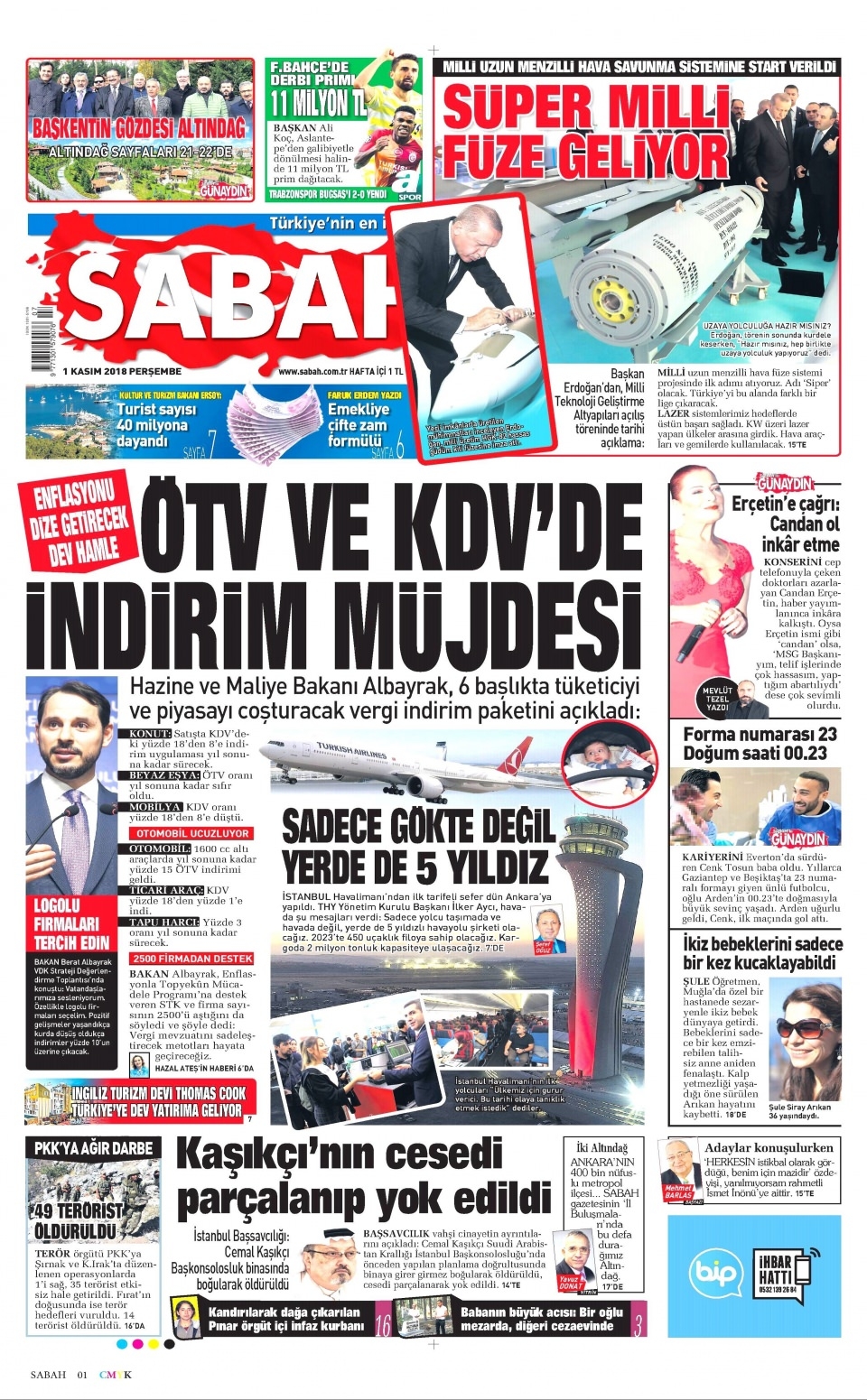 1 Kasım gazete manşetleri 4