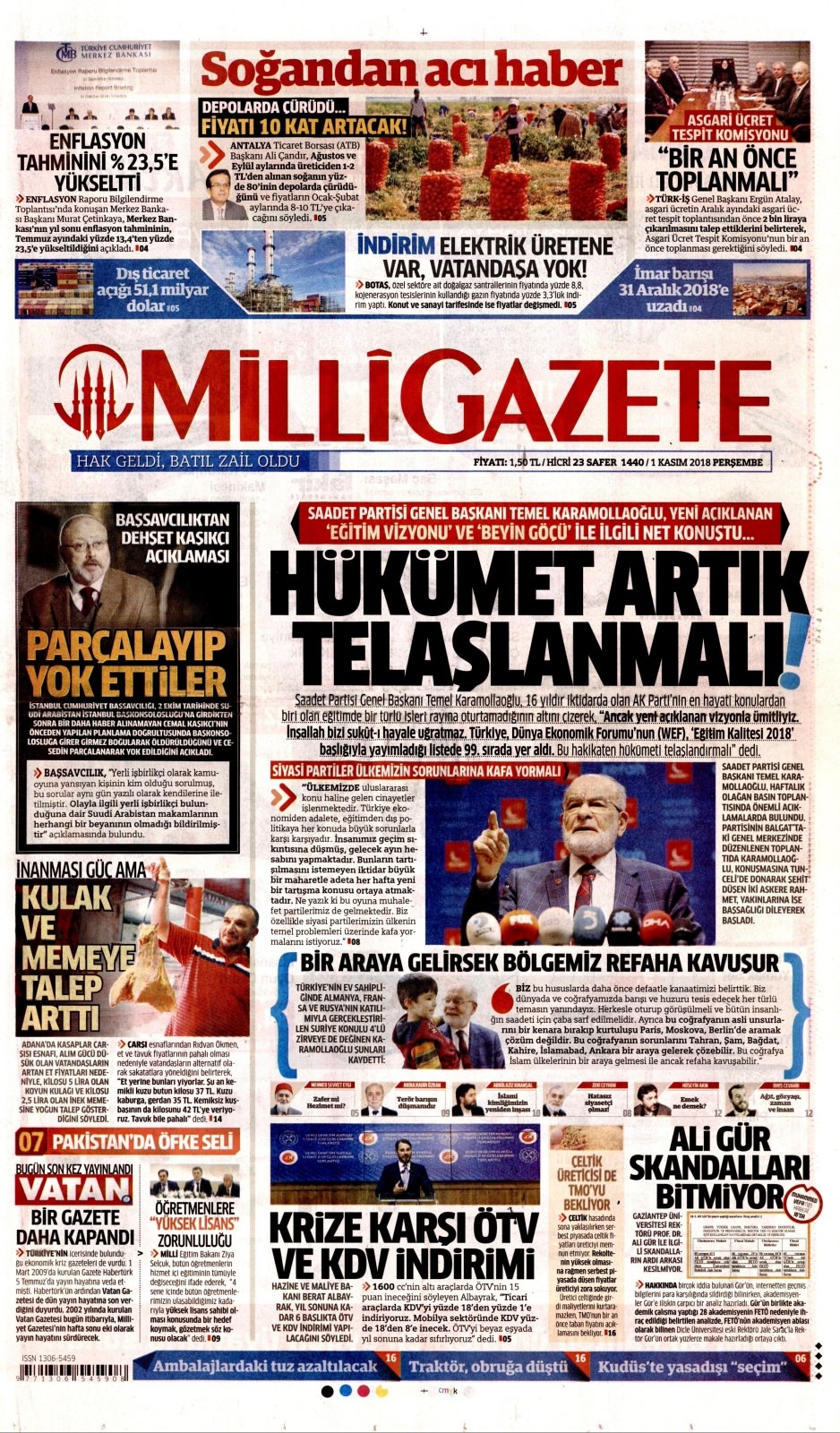 1 Kasım gazete manşetleri 6