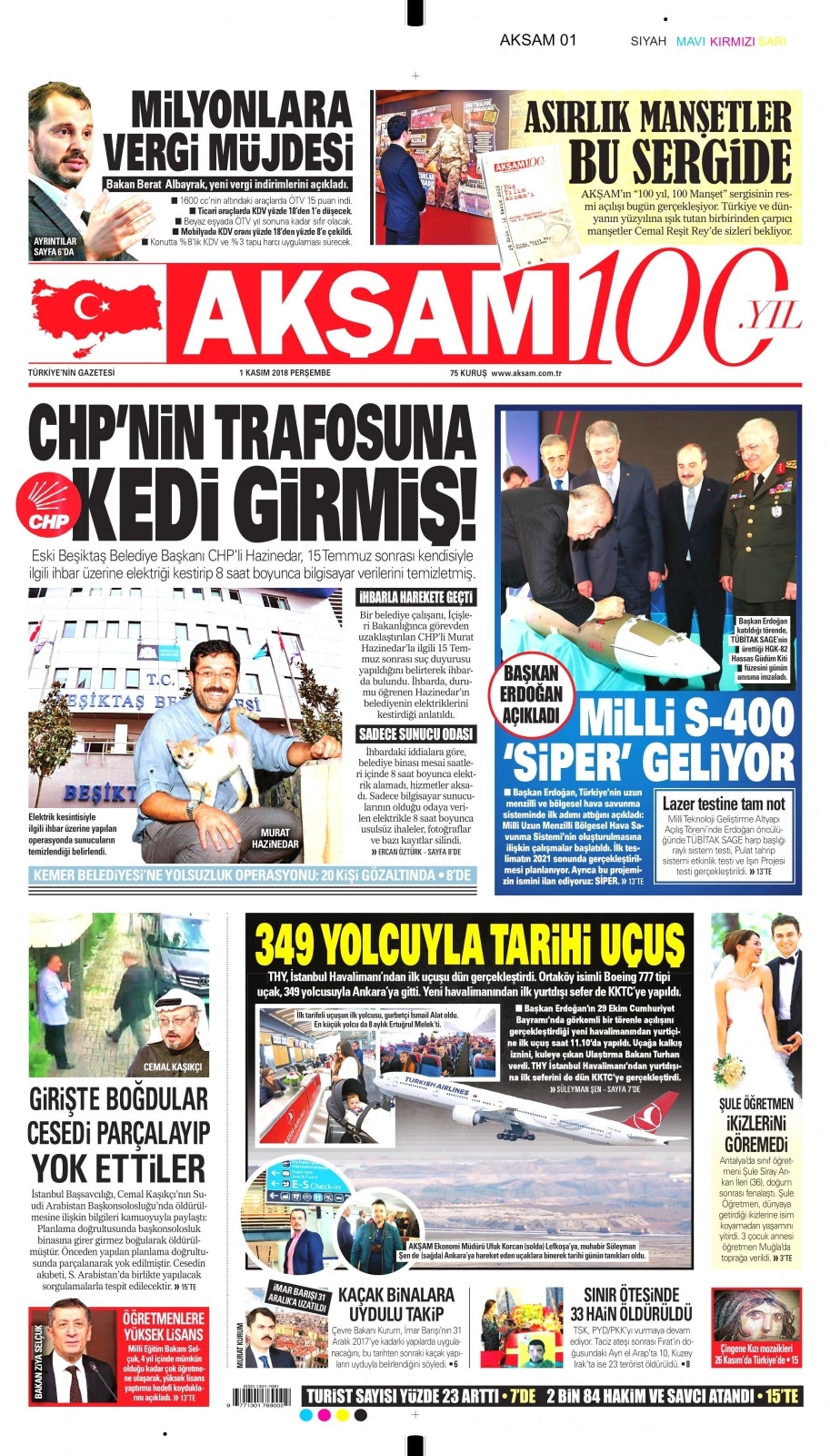 1 Kasım gazete manşetleri 8