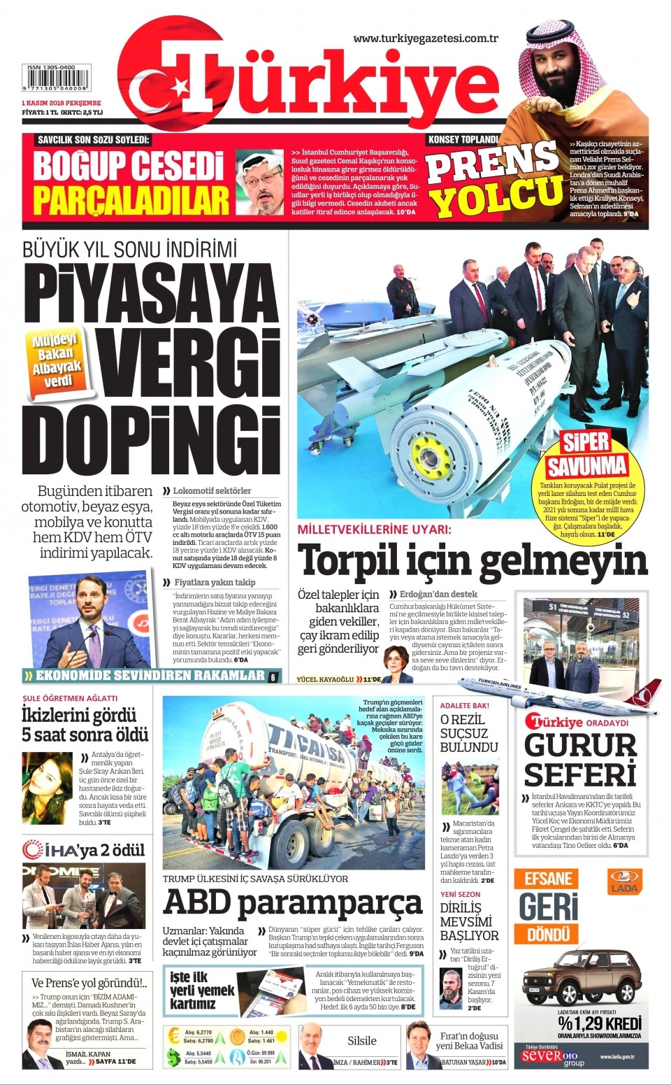 1 Kasım gazete manşetleri 9