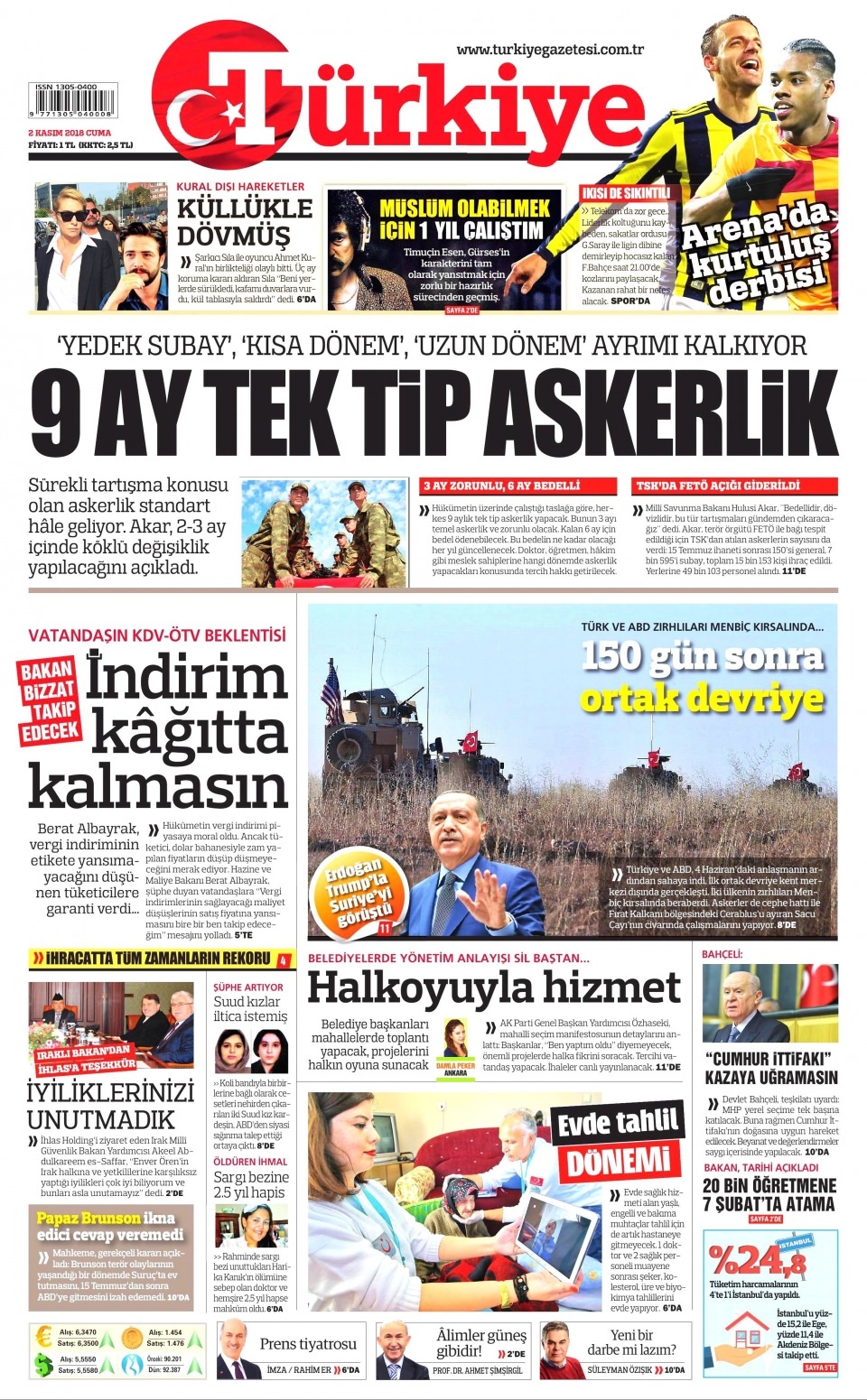 2 Kasım gazete manşetleri 4