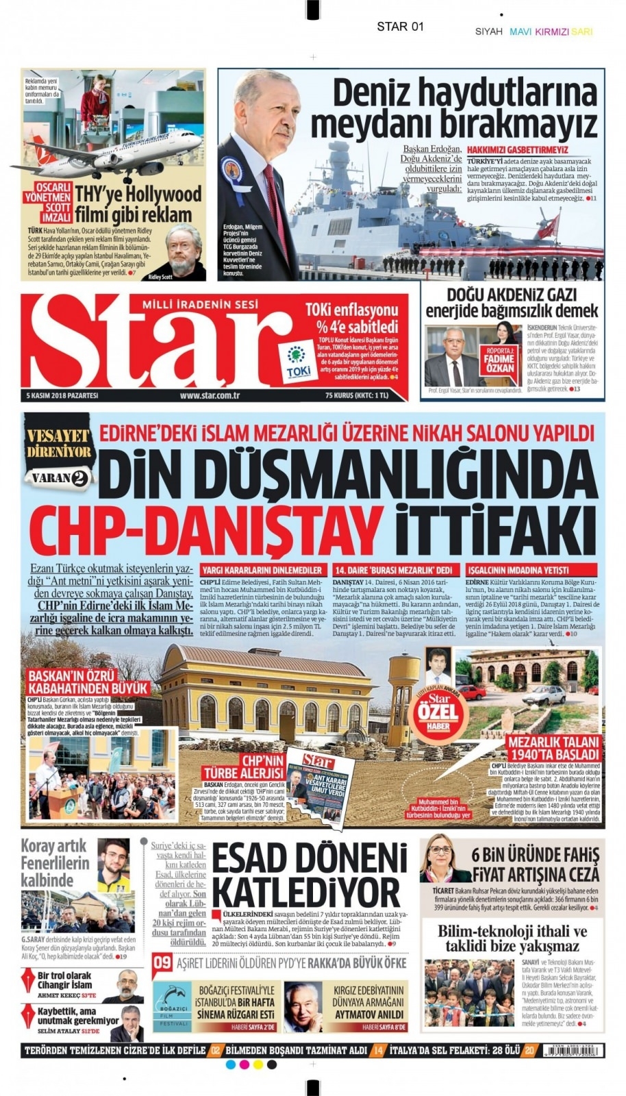 05 Kasım 2018 gazete manşetleri 1