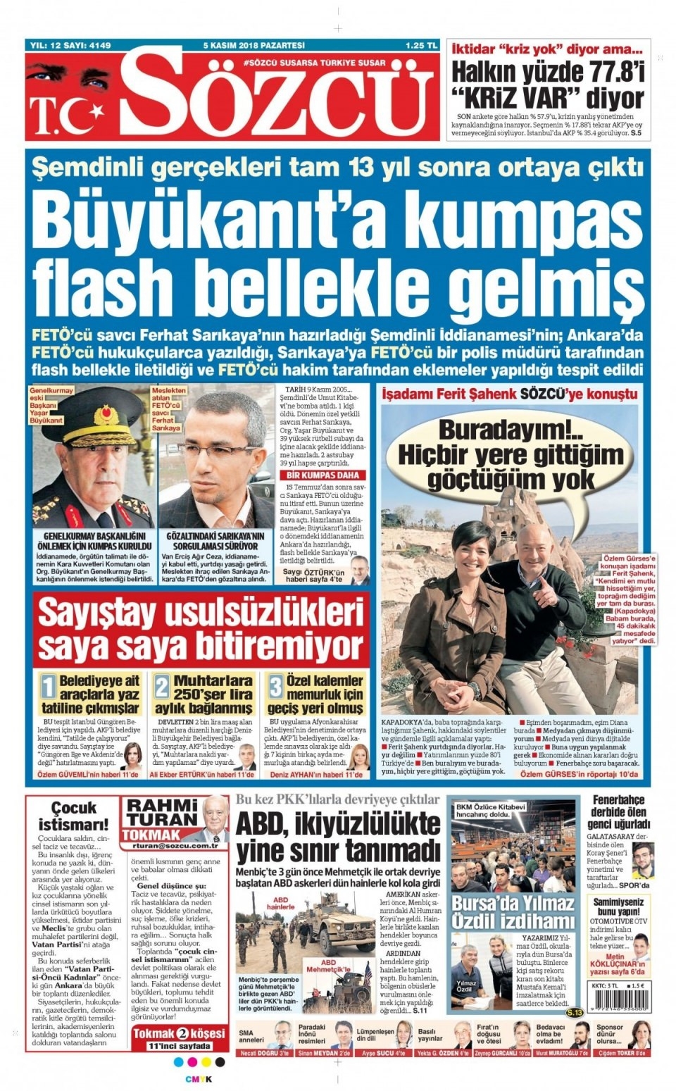 05 Kasım 2018 gazete manşetleri 11