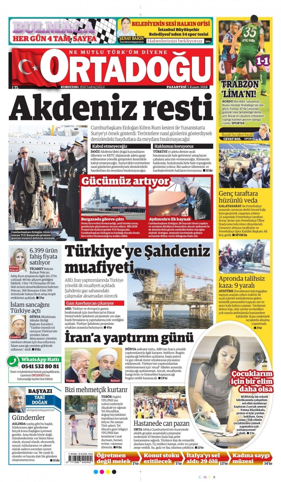 05 Kasım 2018 gazete manşetleri 16