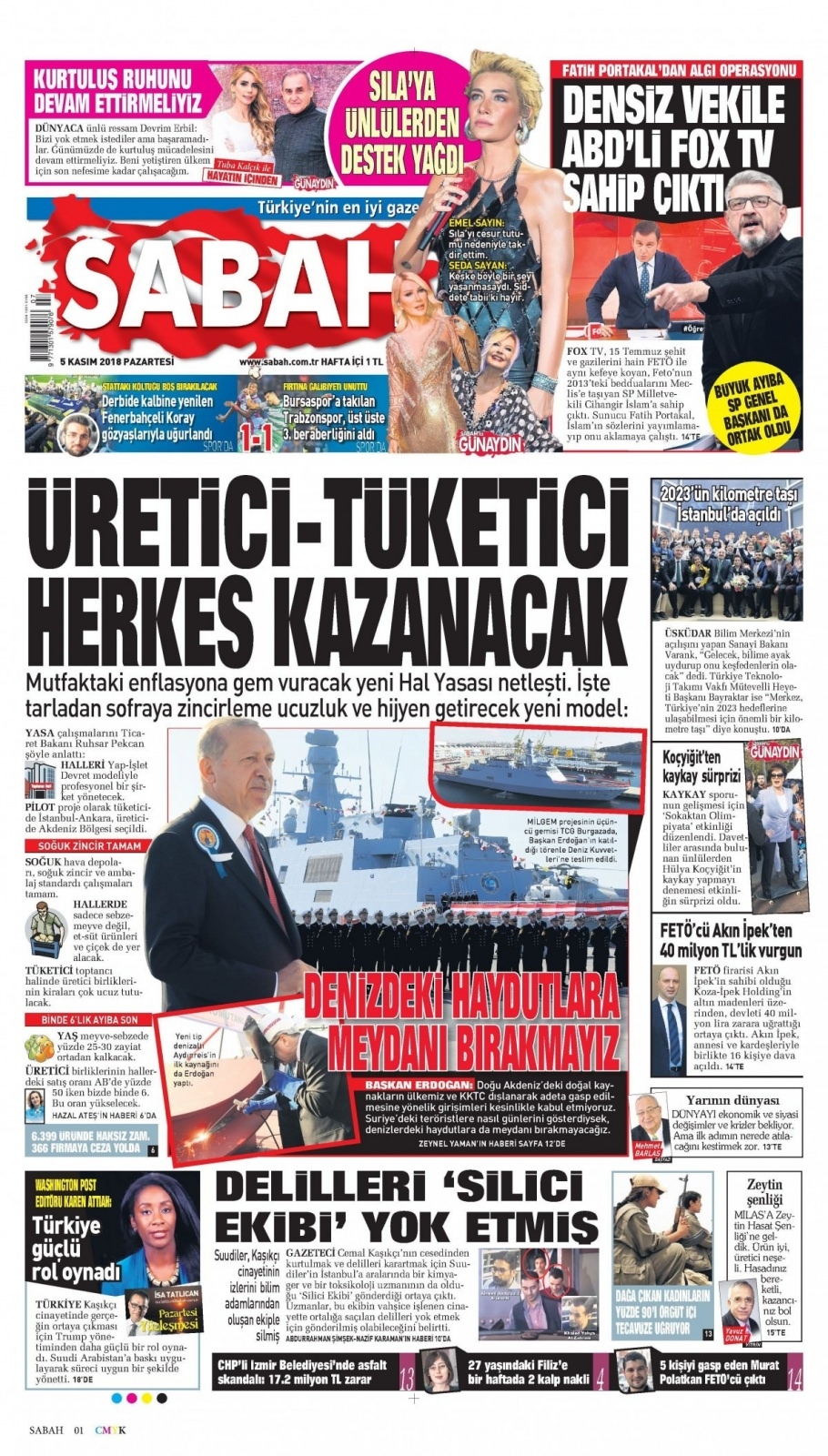 05 Kasım 2018 gazete manşetleri 2