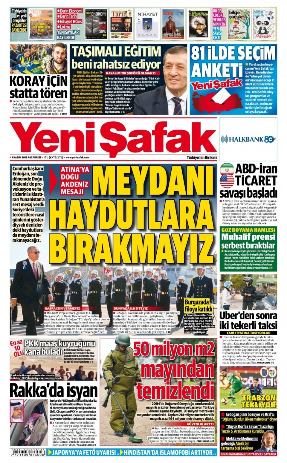 05 Kasım 2018 gazete manşetleri 3