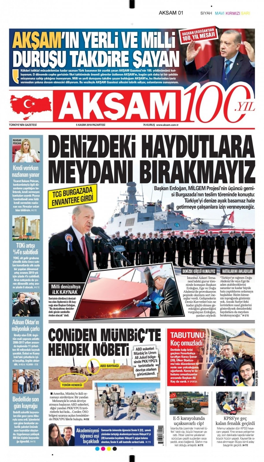 05 Kasım 2018 gazete manşetleri 8