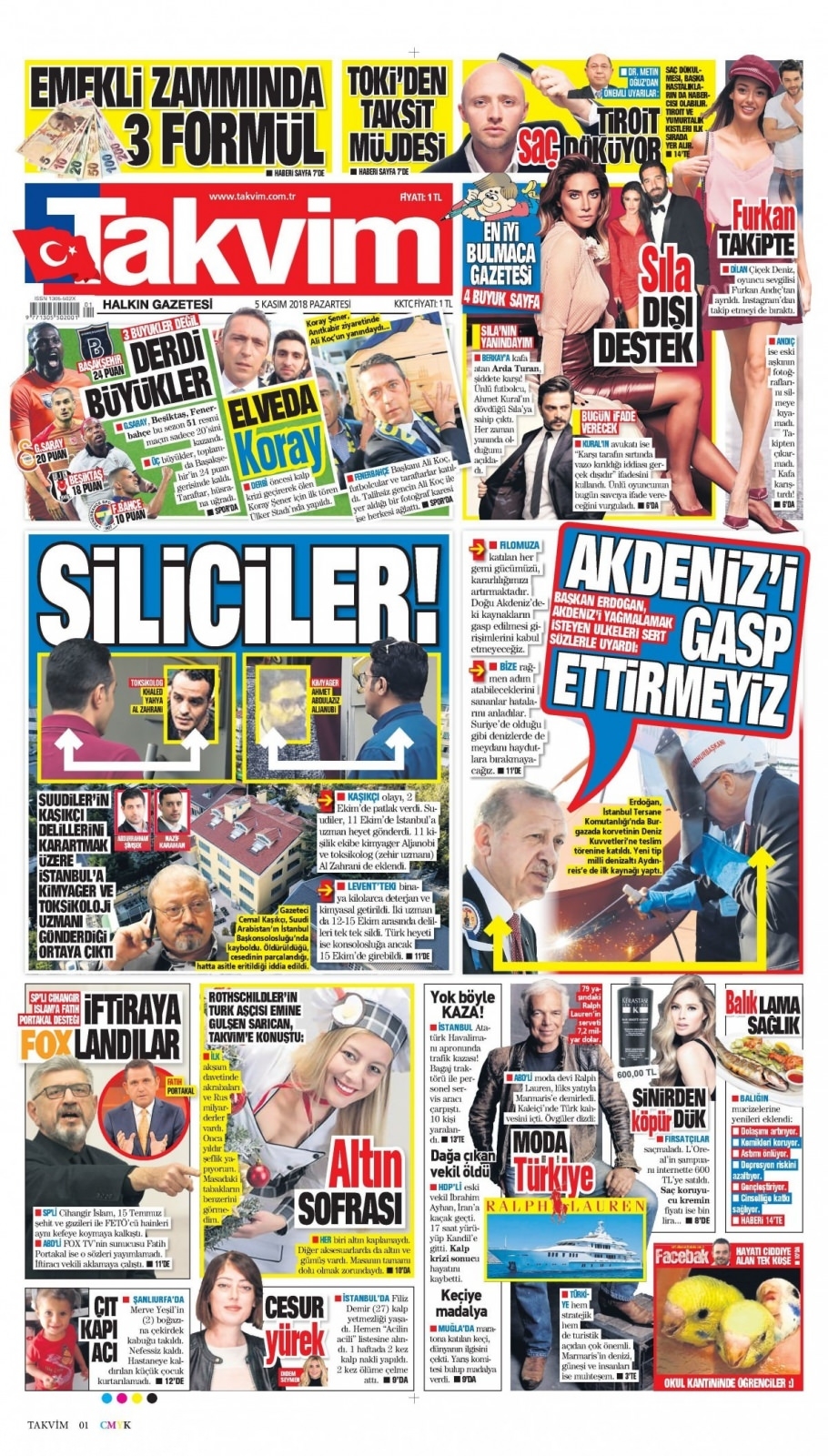 05 Kasım 2018 gazete manşetleri 9