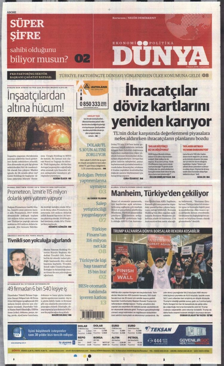 7 Kasım 2018 Gazete Manşetleri 21