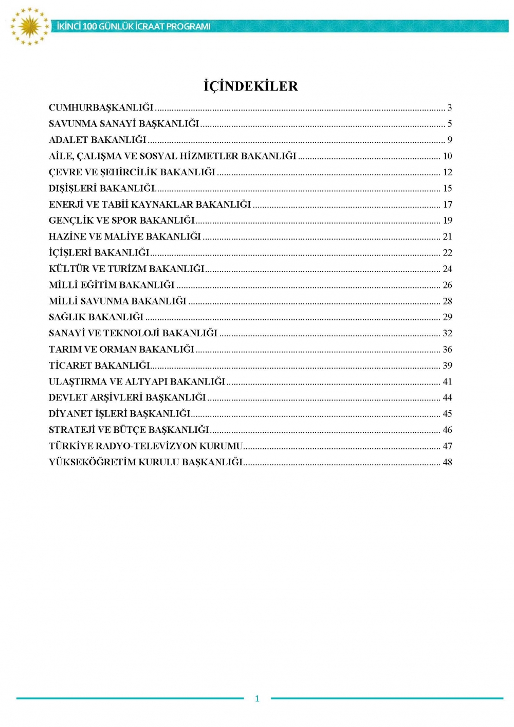 İkinci 100 günlük eylem planının tam metni 1