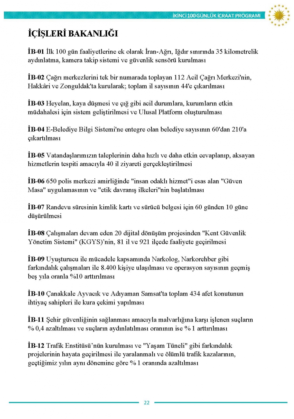 İkinci 100 günlük eylem planının tam metni 23
