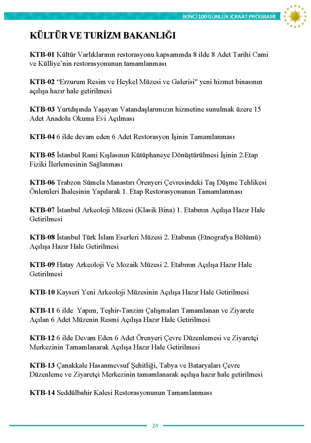 İkinci 100 günlük eylem planının tam metni 25