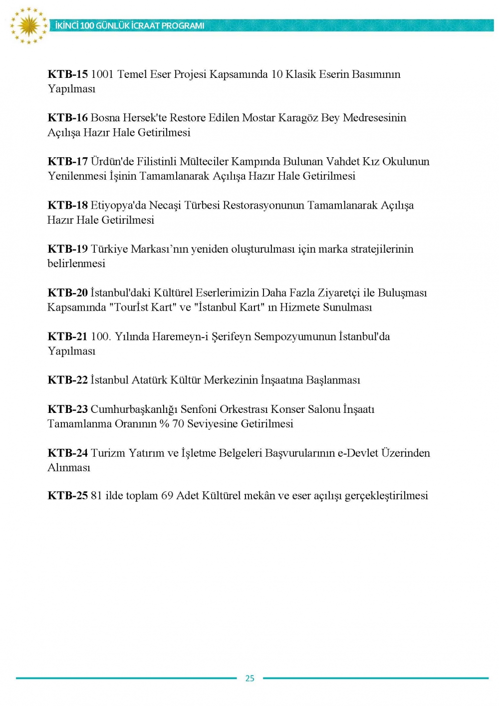 İkinci 100 günlük eylem planının tam metni 26