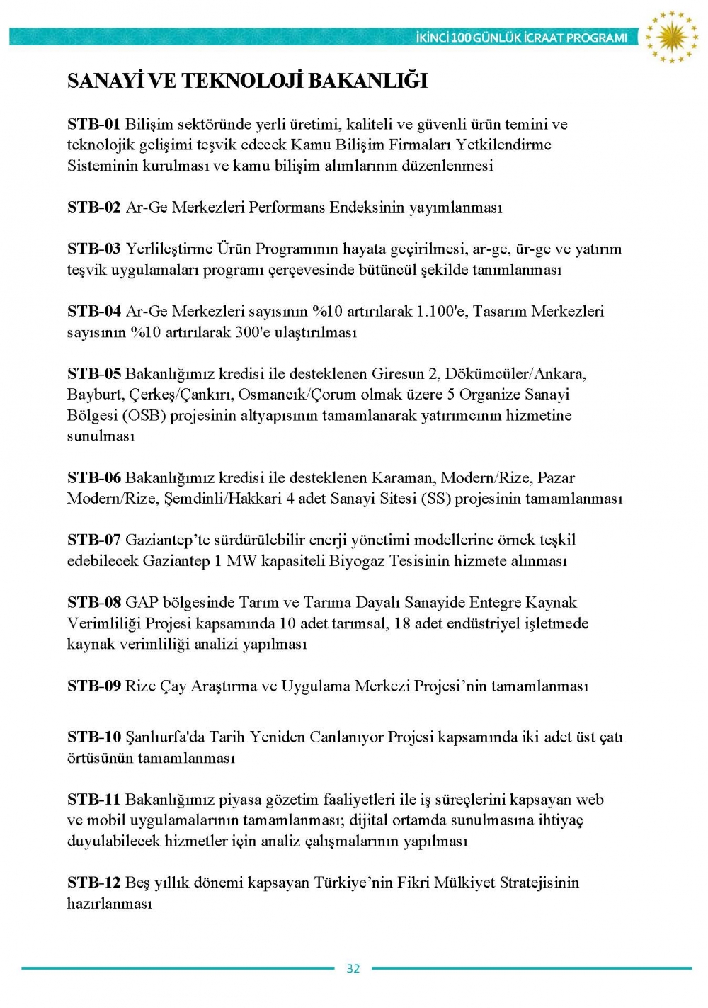 İkinci 100 günlük eylem planının tam metni 33