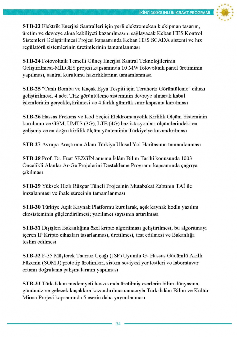 İkinci 100 günlük eylem planının tam metni 35