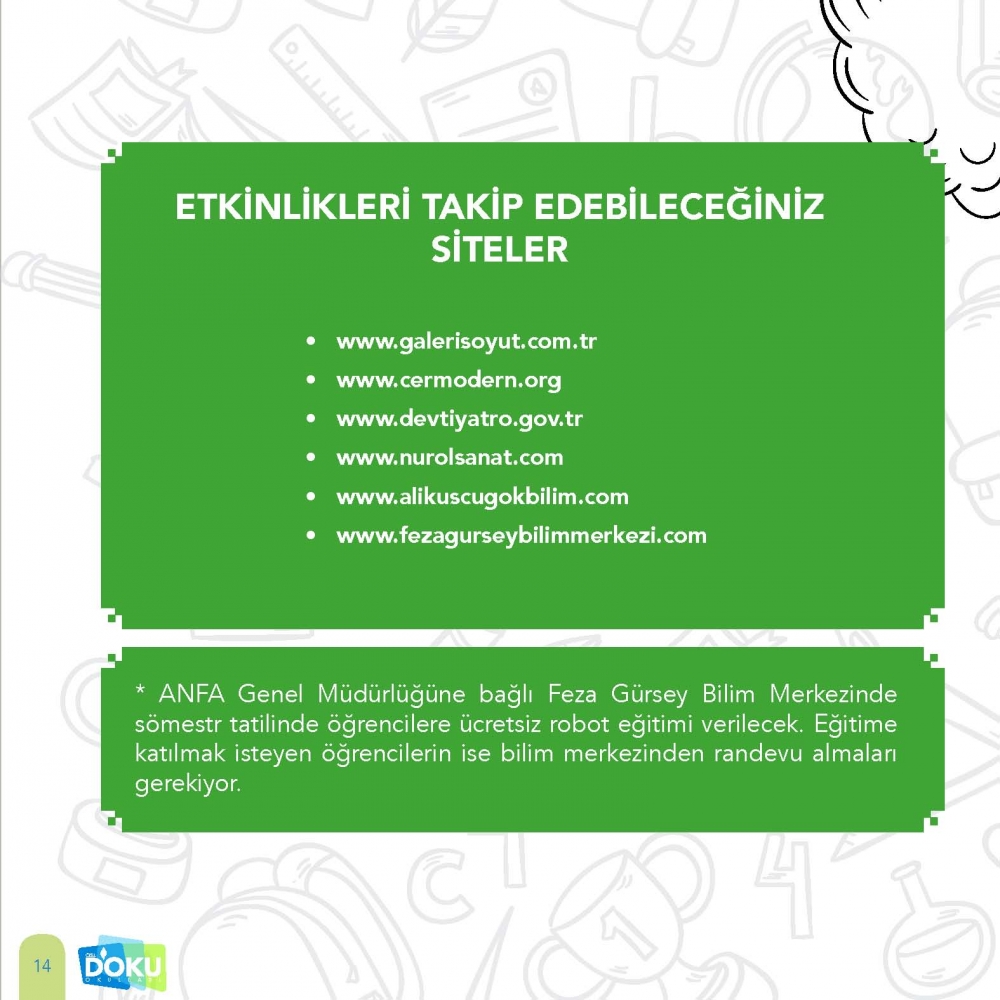 Doku Okulları 15 Tatil Etkinlik Rehberi 15