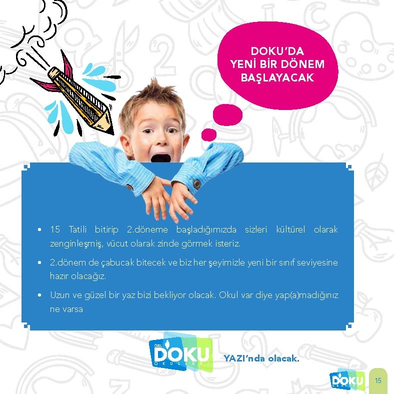 Doku Okulları 15 Tatil Etkinlik Rehberi 16