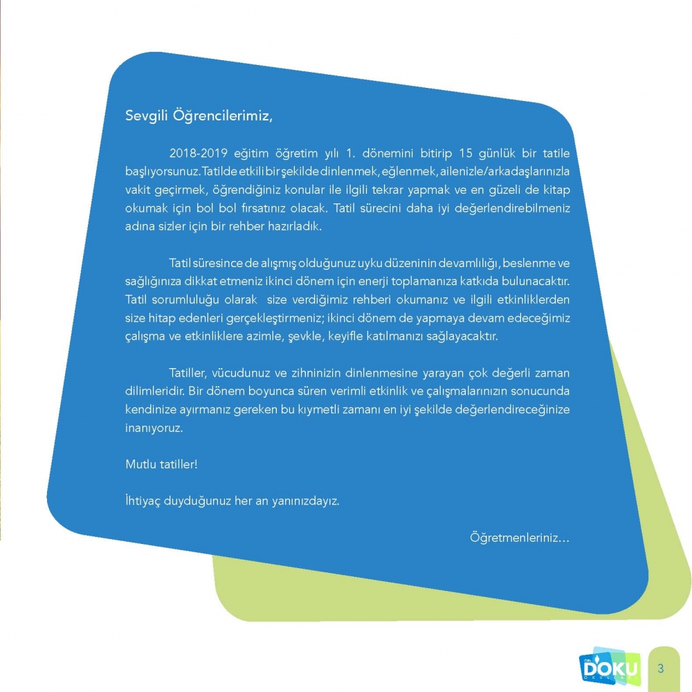 Doku Okulları 15 Tatil Etkinlik Rehberi 4