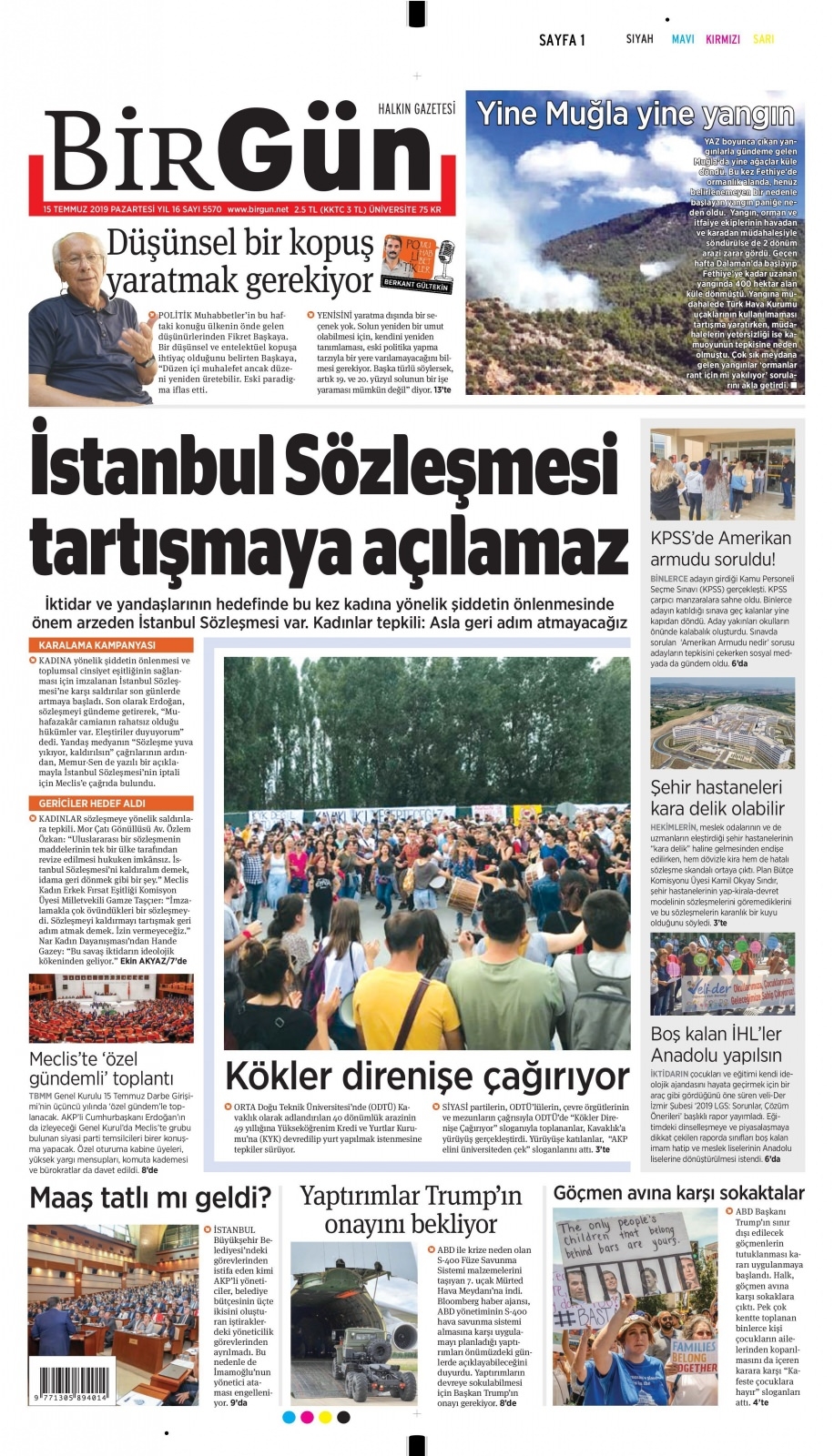 15 Temmuz 2019 Gazete Manşetleri 10