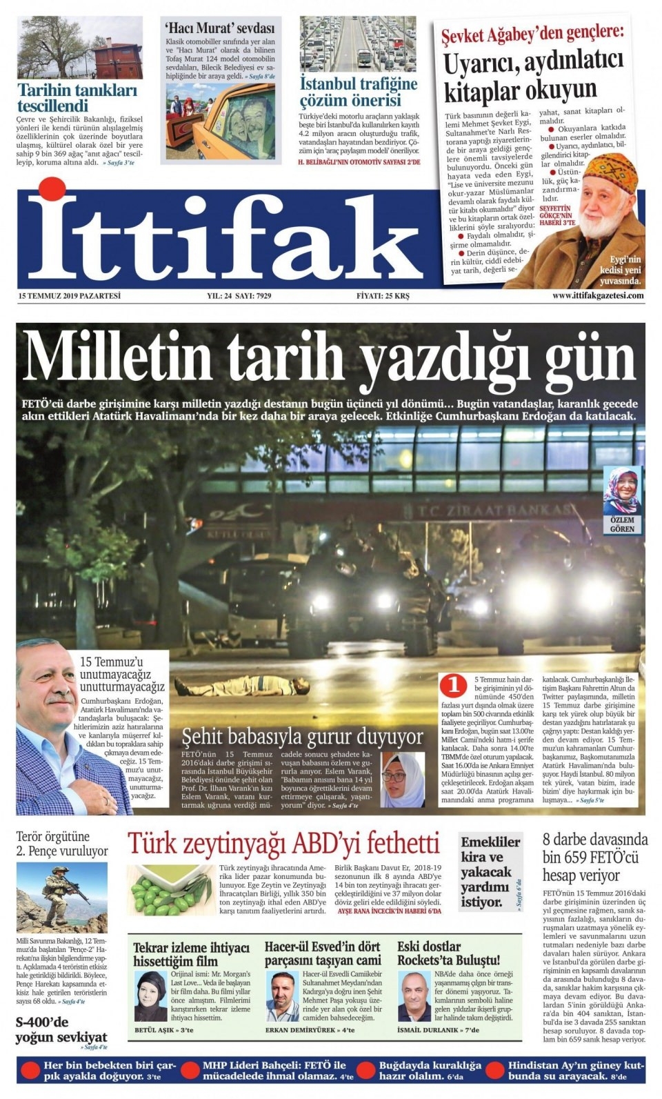 15 Temmuz 2019 Gazete Manşetleri 13