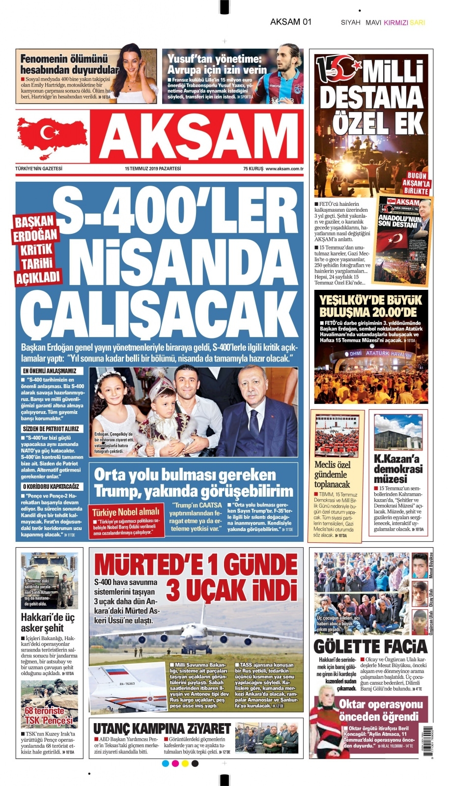 15 Temmuz 2019 Gazete Manşetleri 17