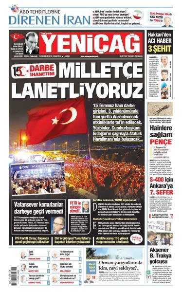 15 Temmuz 2019 Gazete Manşetleri 22