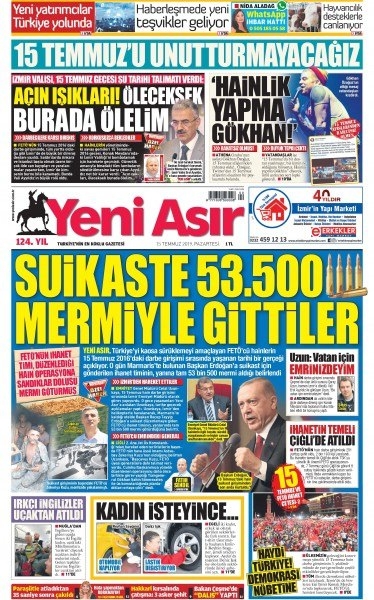 15 Temmuz 2019 Gazete Manşetleri 23