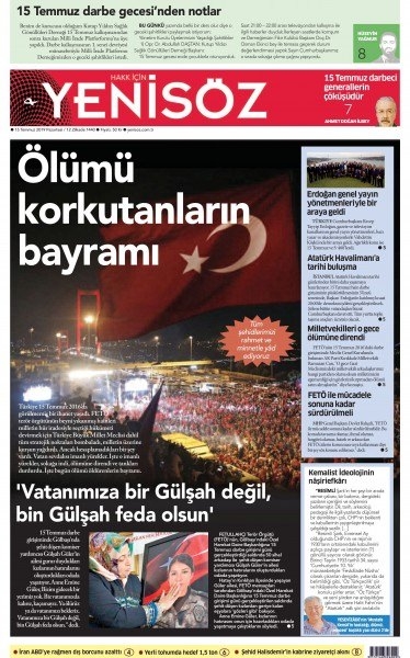 15 Temmuz 2019 Gazete Manşetleri 25