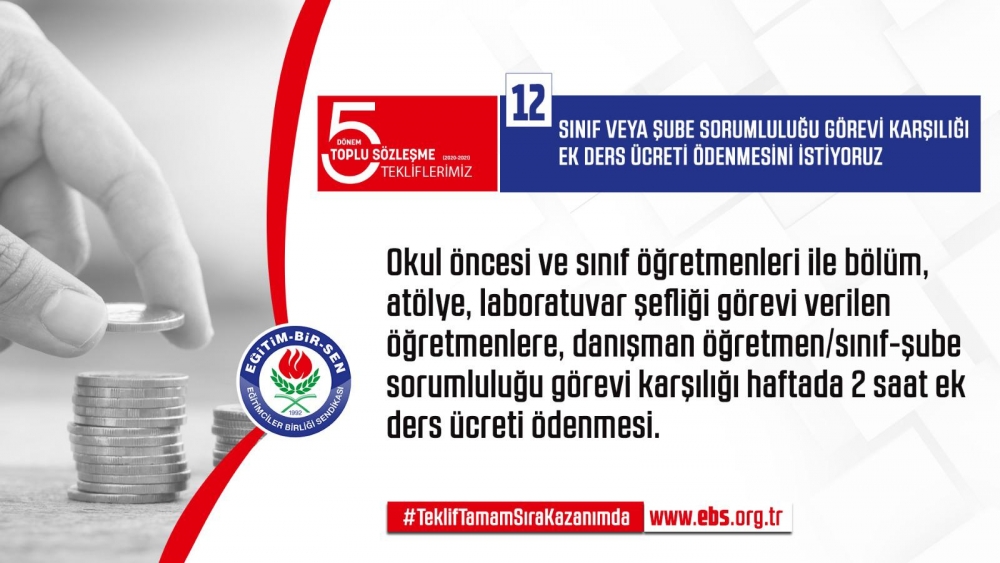 Eğitim Bir Sen'in Toplu Sözleşme Talepleri 2019 12