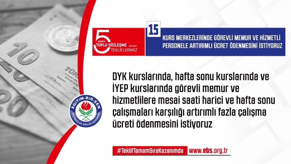 Eğitim Bir Sen'in Toplu Sözleşme Talepleri 2019 15