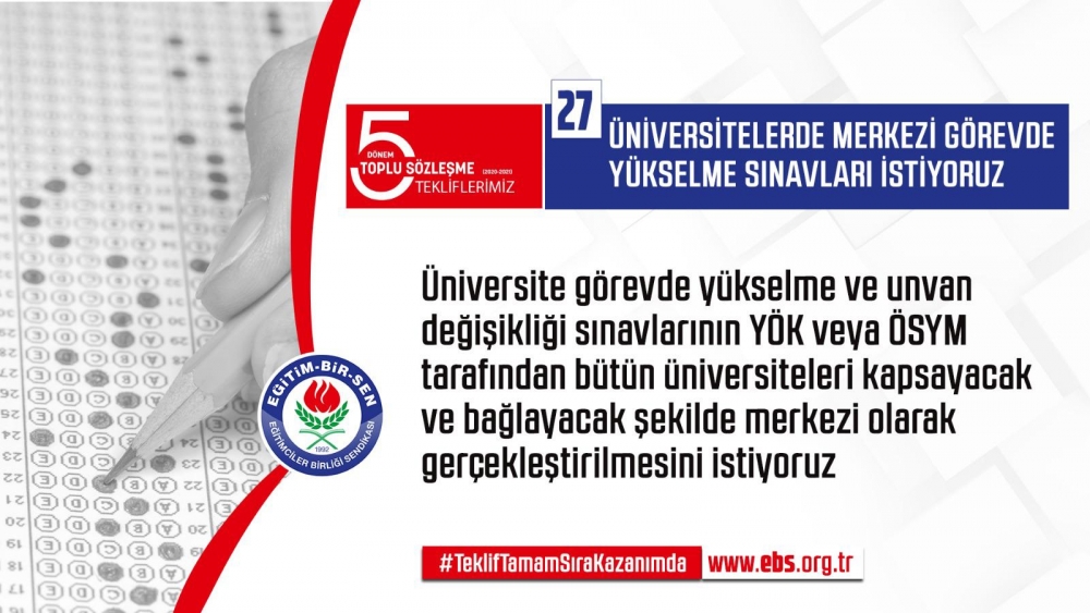 Eğitim Bir Sen'in Toplu Sözleşme Talepleri 2019 27