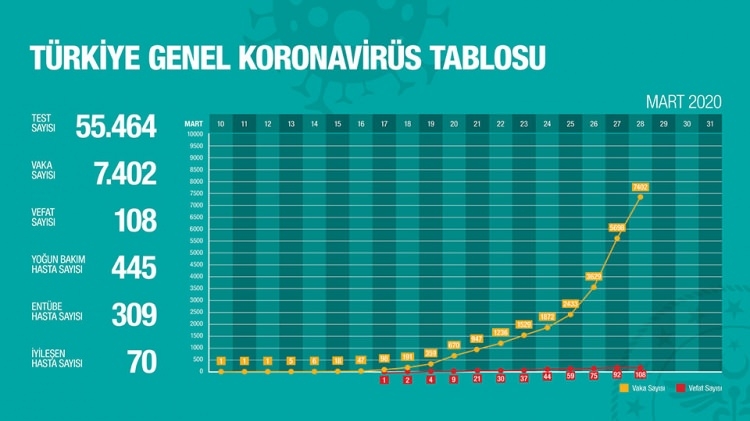 Türkiye'de gün gün koronavirüs vaka ve ölüm sayıları 12