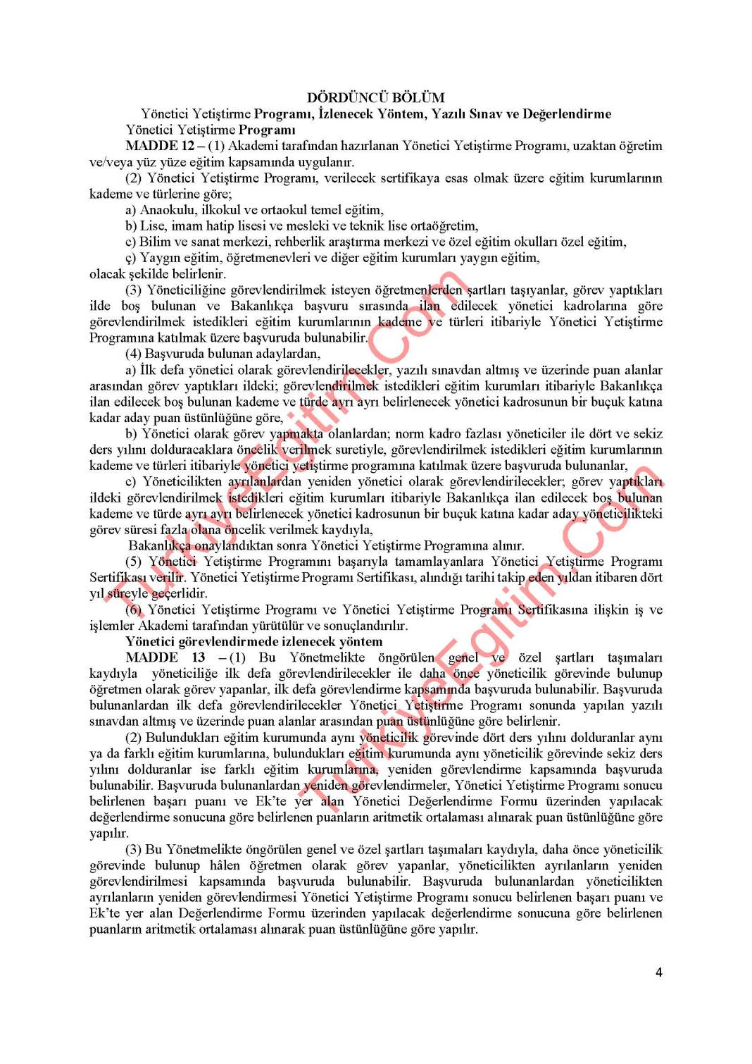 MEB Yönetici Atama Yönetmeliği Sil Baştan - Taslak Metin Belli Oldu 4