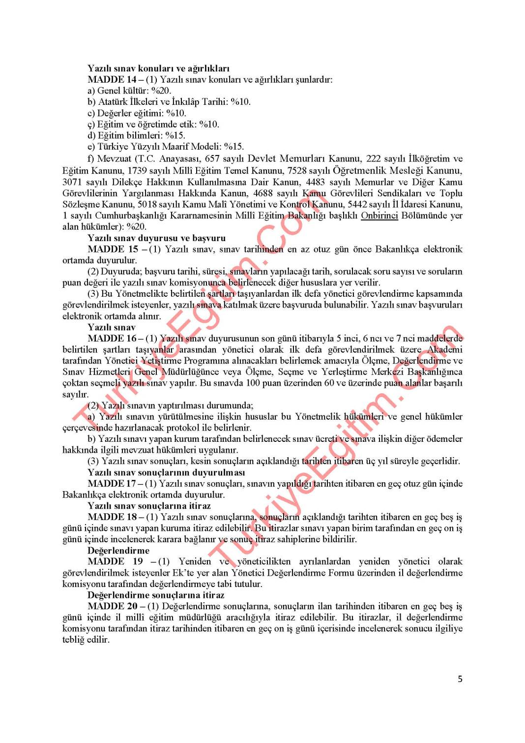 MEB Yönetici Atama Yönetmeliği Sil Baştan - Taslak Metin Belli Oldu 5