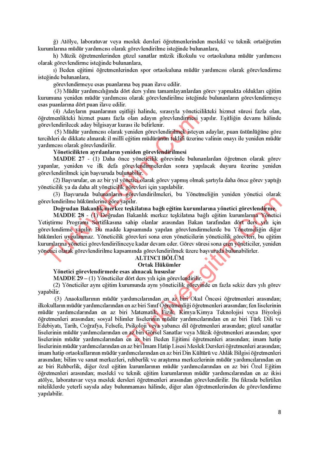 MEB Yönetici Atama Yönetmeliği Sil Baştan - Taslak Metin Belli Oldu 8