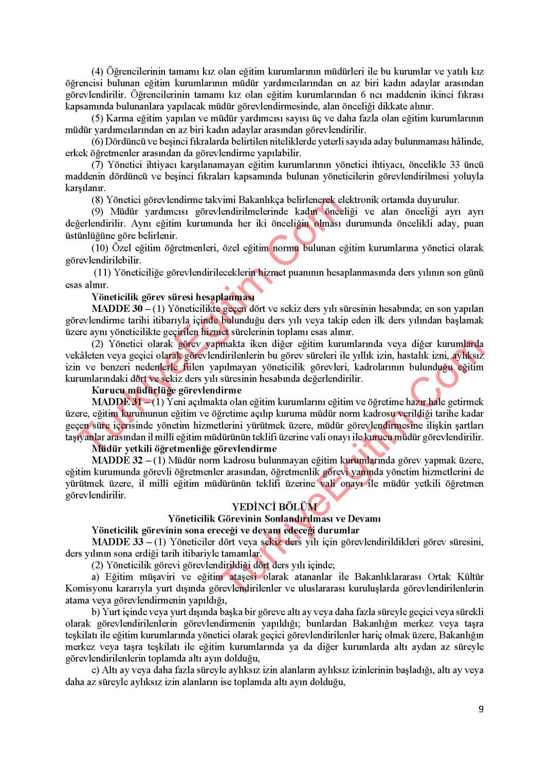 MEB Yönetici Atama Yönetmeliği Sil Baştan - Taslak Metin Belli Oldu 9