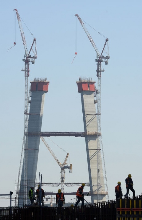 3. Boğaz Köprüsü'nün kuleleri eşitlendi 14