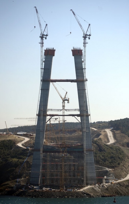 3. Boğaz Köprüsü'nün kuleleri eşitlendi 15