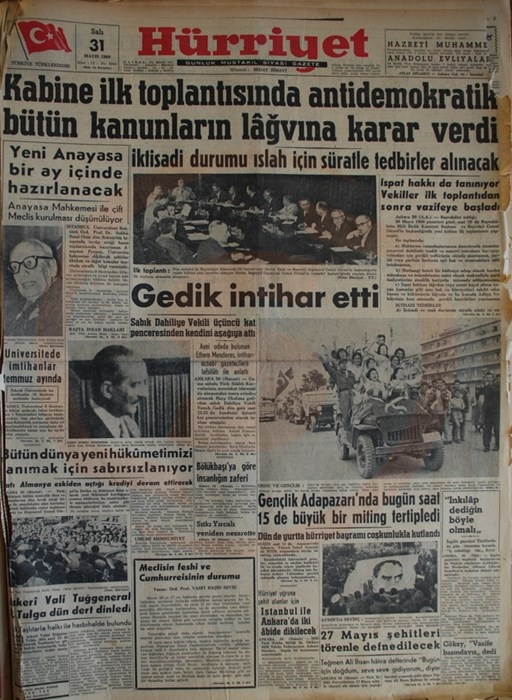 Bu manşetler Menderes'i idama götürdü 5