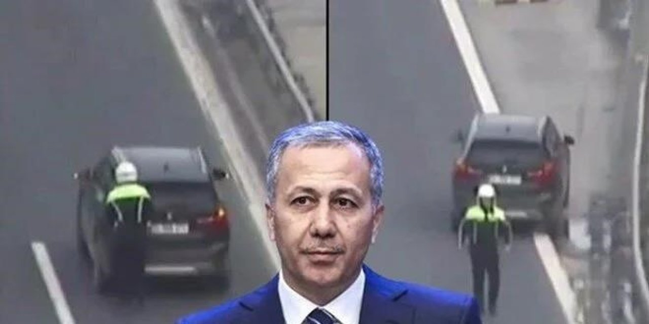 Bakan Yerlikaya'dan köprüde arızalanan aracı iten polis memuruna tebrik
