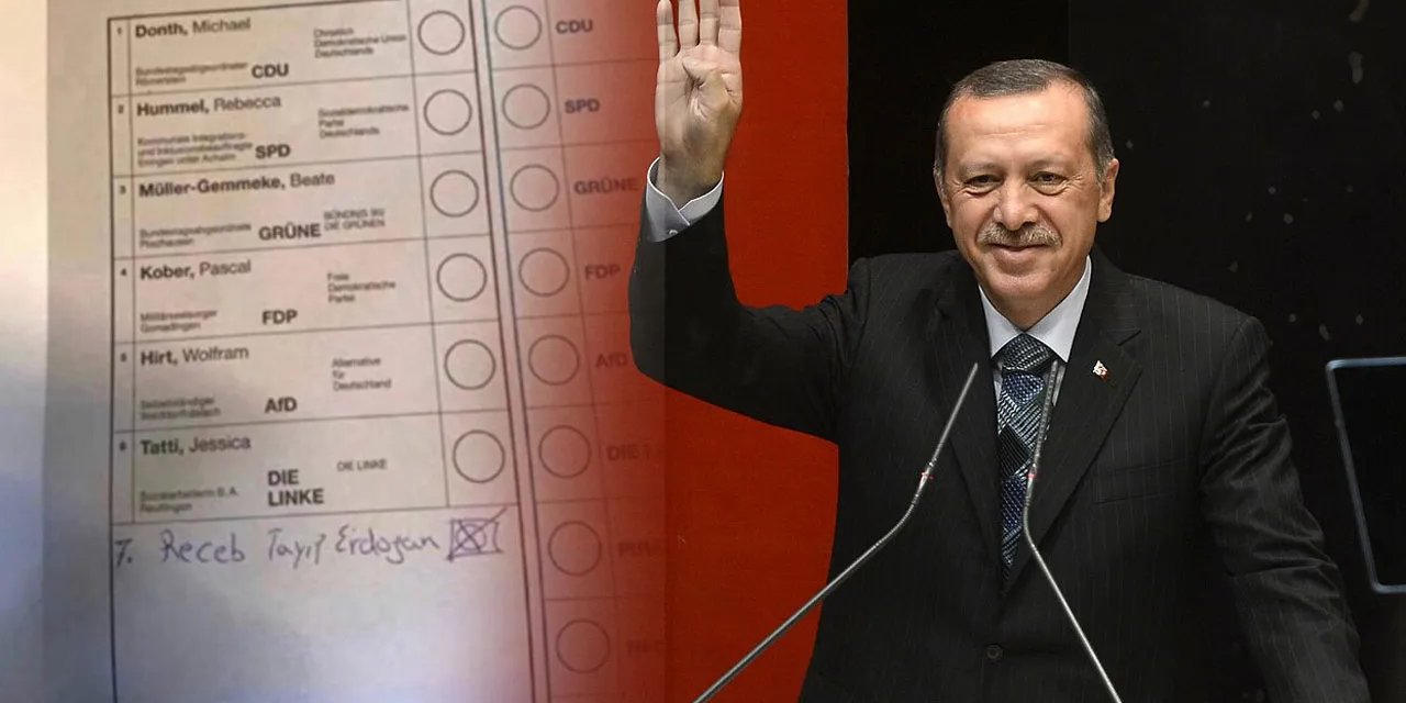 Almanya genel seçimlerinde Recep Tayyip Erdoğan'a oy çıktı
